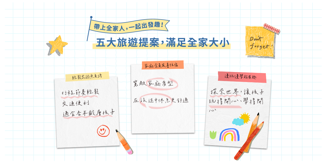 五大旅遊提案滿足全家大小