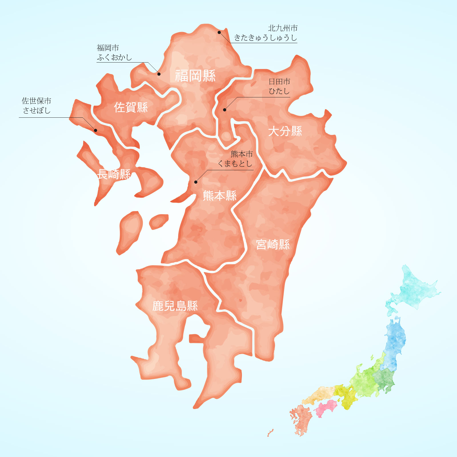 日本九州地圖