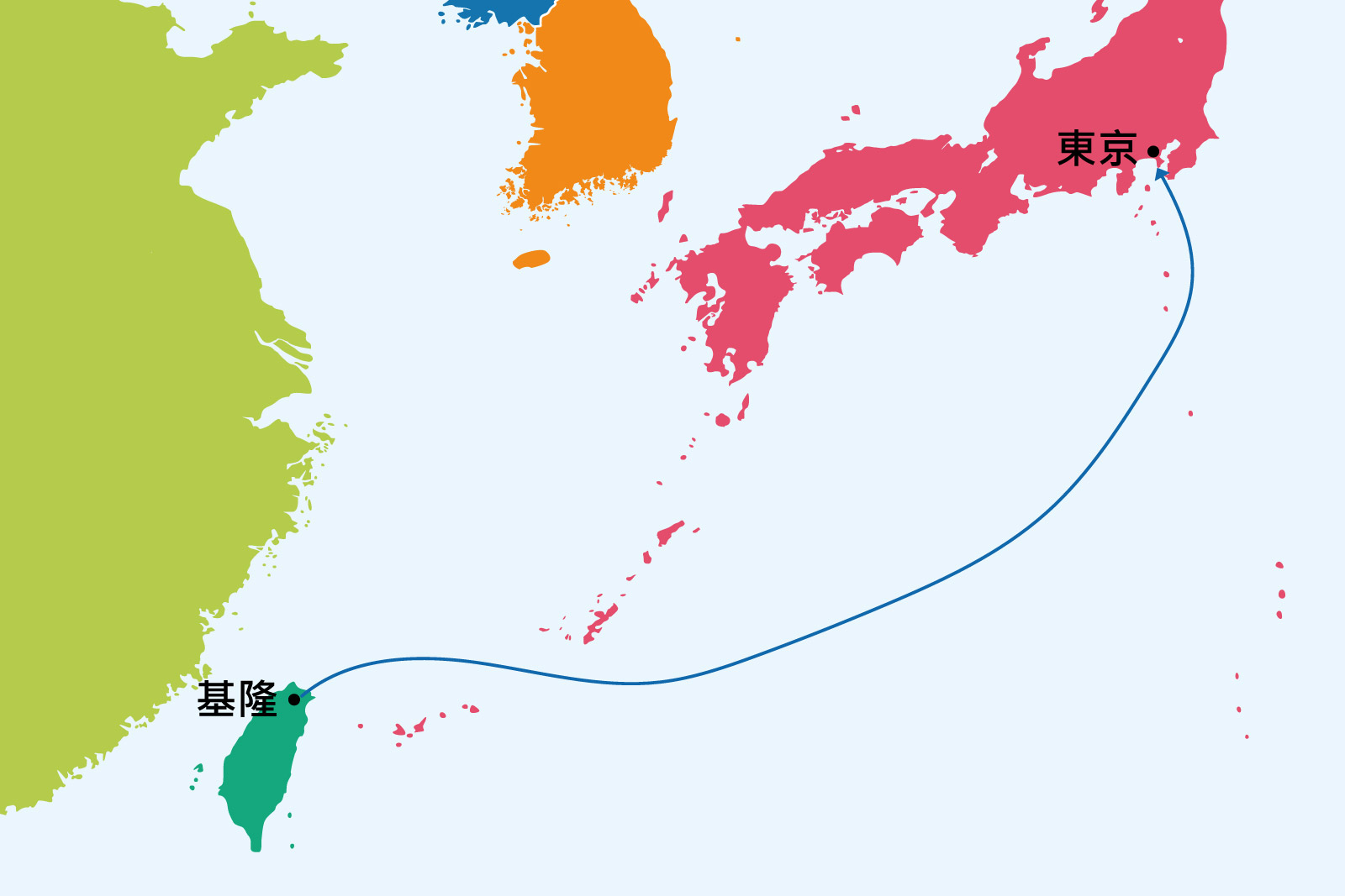 基隆-東京6日地圖
