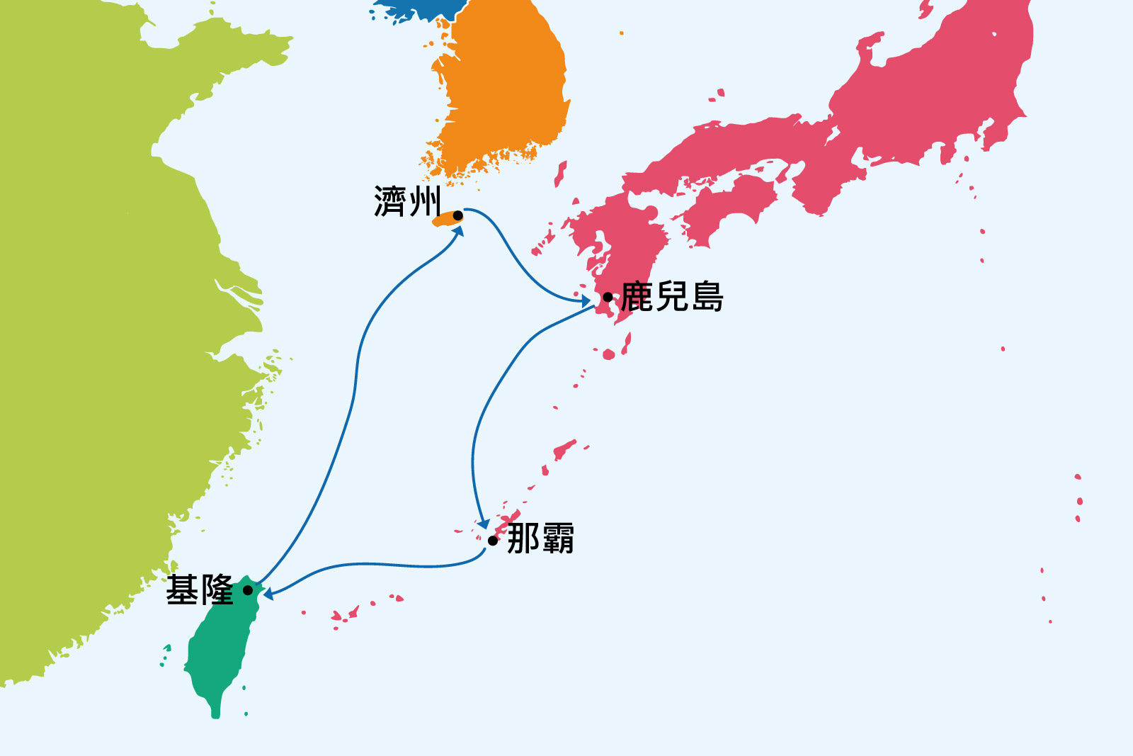 濟州、鹿兒島、沖繩６日